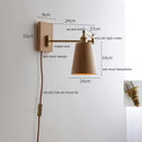 Ljojo LED Walnut Ash Wood Wall Sconce with Pull Chain Switch