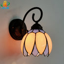 European Pink Lotus Wall Lamp Tiffany Style Glass Lighting E27 110V by Ljojo