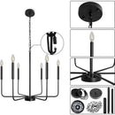 Ljojo Retro Minimalist Black Gold LED Chandelier Pendant Light Modern Stylish Home Decor