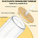 Ljojo 16oz Insulated Plastic Water Bottles with Straws Lids DIY Snowball Cup