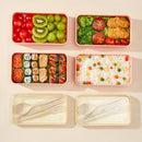 Ljojo 1440ml Double-Layer Bento Lunch Box with Cutlery - Microwave Safe