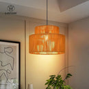 Bohemian Handmade Rattan Chandelier for Bedroom Decor by Ljojo
