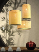 Hand Knitted Bamboo E27 Pendant Light Chandelier for Kitchen by Ljojo