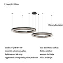Ljojo Modern Glass Circle Led Chandeliers Dimmable Pendant Lights for Living Room