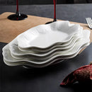 Ljojo Lotus Leaf Fish Plate Ceramic Creative Serving Dish Restaurant Tableware