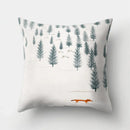 Ljojo Minimalist Spring Tree Landscape Pillow Cover - Bear Penguin Cartoon Animal Pillowcase