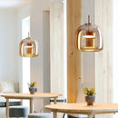 Nordic Smoke Gray Glass Chandelier Pendant Light for Bedroom Dining Room by Ljojo