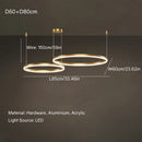 Ljojo Modern Acrylic LED Ring Chandelier for Home & Restaurant Decoration