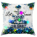 Ljojo LED Christmas Pillowcase with Santa Claus Snowman Garland Pattern