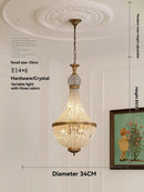 French Vintage Gold Crystal Pendant Light for Living Dining Room - Ljojo