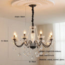 Black Crystal Chandelier Pendant Light - Elegant French Living Room Lamp by Ljojo