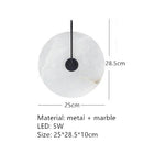 Ljojo Marble Circular Wall Lamp Nordic Minimalist LED Lights