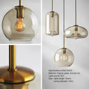 Ljojo Loft Glass Pendant Light for Kitchen Restaurant - Modern Nordic Industrial Decor