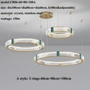 Ljojo Modern Lustre Crystal Led Chandelier Dimmable Pendant Lamp for Living Dining Bedroom