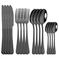 Ljojo 16-Piece Pink Gold Stainless Steel Cutlery Set - Dinnerware Flatware Tableware Kit