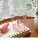 Ljojo 3D Pink Glass Rose Wine Glasses Cup Set - Lovely Household Gift