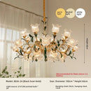 French Retro Living Room Glass Crystal Pendant Light by Ljojo - Luxury Designer Cream Style