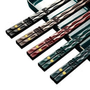 Ljojo Metal Chopsticks Set: Japanese & Chinese Sushi Alloy Non-slip Reusable Sticks