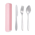 Ljojo 3pc Portable School Dining Set with Case: Knife, Fork, Spoon