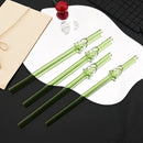 Glass Straw Set for Milk Tea Juice Cocktail, Ljojo Kitchen Bar Accessories