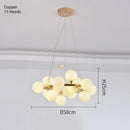 Scandinavia Ring Chandelier Glass Ball Pendant Light for Living Room by Ljojo