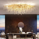 Ljojo Luxury Crystal Chandelier with Golden Base & Water Drop Decorations