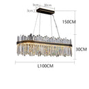 Ljojo Luxury Crystal Living Room Chandelier Modern Pendant Light Indoor Lighting