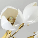 Art Deco White Ceramic Chandelier Pendant Lamp G4 Bulb Gold Metal - Ljojo