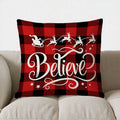 Ljojo Merry Christmas Plaid Trees Pillow Cover for Sofa, Bedroom, Car