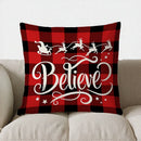 Ljojo Merry Christmas Plaid Trees Pillow Cover for Sofa, Bedroom, Car