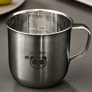 Ljojo 300ml Stainless Steel Coffee Cup with Handle and Scale