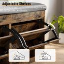 Ljojo™ Shoe Storage Bench with Cushioned Seat & Flip Drawers