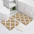 Ljojo Microfiber Bathroom Rugs Set 2 Pc - Non Slip Shaggy Bath Rug