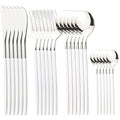 Ljojo 24Pcs Stainless Steel Cutlery Set Dinnerware Flatware Knife Fork Spoon
