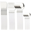 Ljojo 24Pcs Stainless Steel Cutlery Set Dinnerware Flatware Knife Fork Spoon