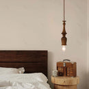 Ljojo Japanese Retro Pendant Light Solid Wood Chandelier for Dining Room Study Lamp