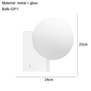 Ljojo Minimalist Black Chrome Wall Sconce with White Glass, G9 Bulb