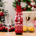 Knitted Snowflake Elk Christmas Wine Bottle Cover by Ljojo
