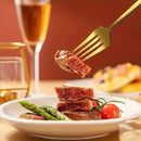 Ljojo 16pcs Stainless Steel Gold Tableware Dinner Fork Set