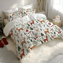 Ljojo 3D Christmas Tree Deer Print Duvet Cover Set - Festive Seasonal Bedroom Decor