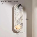 Ljojo 3D Marble Wall Light 42cm White Glass Ball for Indoor Decor