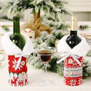 Knitted Red Sweater Christmas Bottle Bag Snowflake Xmas New Year Gift Ornaments