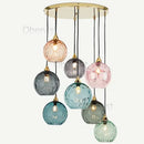 Modern Glass Chandelier Led Pendant Light - Colorful Nordic Hanging Lamp by Ljojo