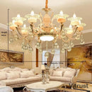 Ceramic Chandelier Luxury Atmosphere Living Room Bedroom Lighting European Pastoral Style Restaurant Crystal Lamps