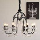 French Black Candle Chandelier For Living Room E14 Crystal Pendant Lights: Ljojo Romantic LED Hanging Lamp