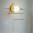 Ljojo LED Glass Wall Lights: Nordic White Bedside Sconce with Switch