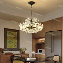 Black Crystal Pendant Light French Retro Glass Fixture for Bedroom by Ljojo