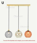 Modern Glass Chandelier Led Pendant Light - Colorful Nordic Hanging Lamp by Ljojo