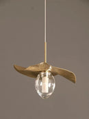Ljojo Lotus Leaf Chandelier Glass Pendant Lights Brass Living Dining Room StatementPiece