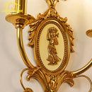 Ljojo Luxury Gold Lustre Copper Wall Lamp LED E14 Medieval Retro for Living Room